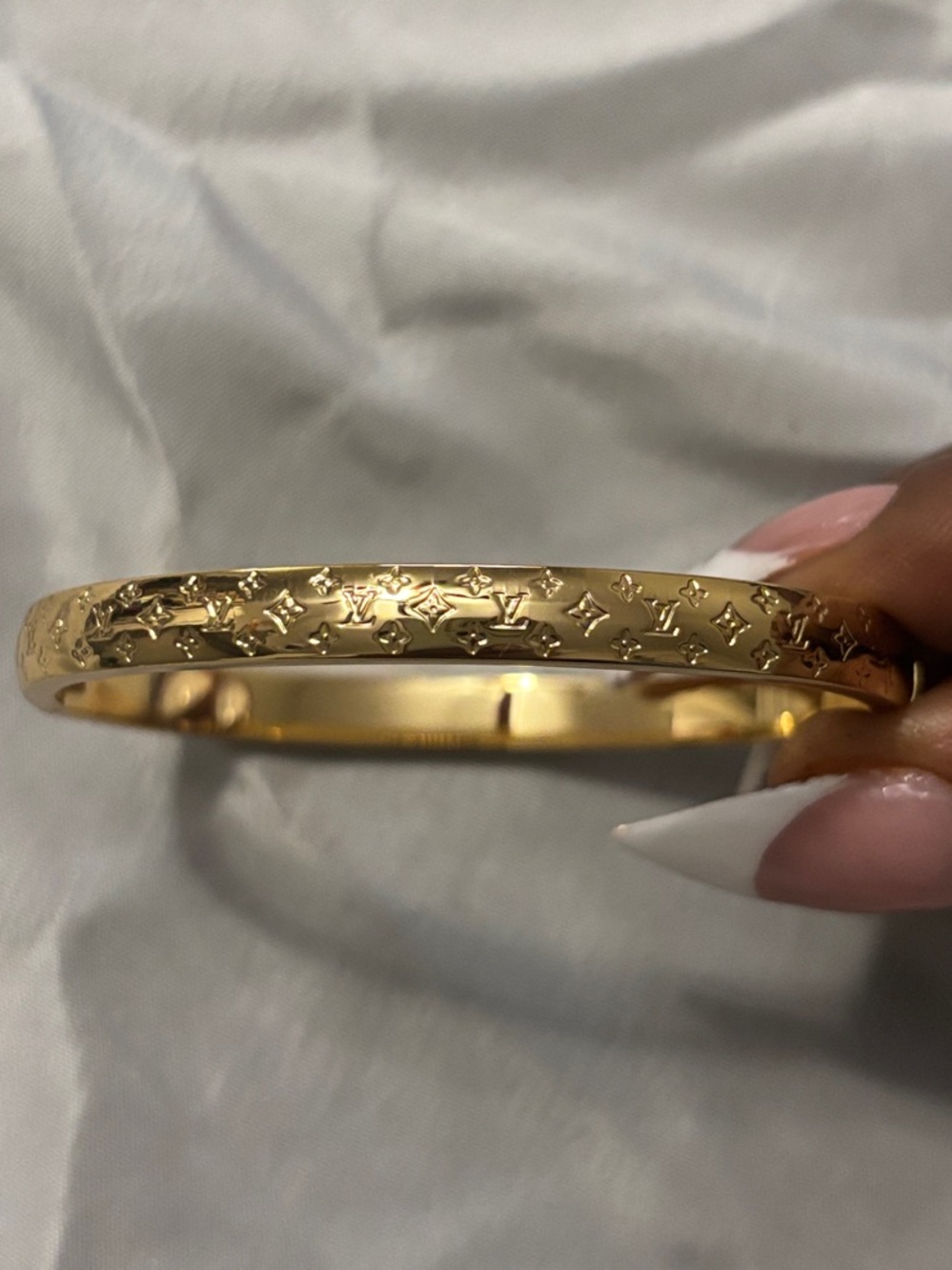 Louis Vuitton Gold Monogram Bangle Bracelet